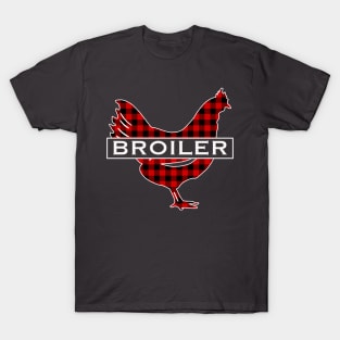 Buffalo Plaid Broiler Chicken Christmas Gift T-Shirt